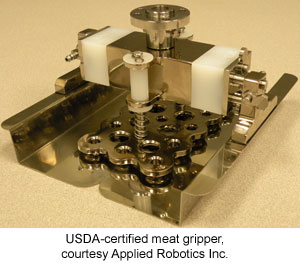 USDA-certified meat gripper, courtesy Applied Robotics  Inc.