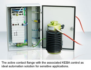 The active contact flange with the associated KEBA control as ideal automation solution for sensitive applications. 