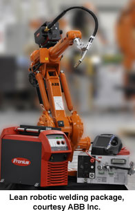 Lean robotic welding package, courtesy ABB Inc.