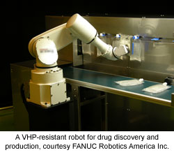 A VHP-resistant robot for drug discovery and production, courtesy FANUC