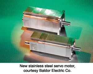 New stainless steel servo motor, courtesy Baldor Electric Co.