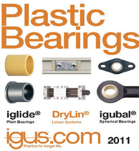 igus Catalog for lines of plastic bushings, bearings and guides.