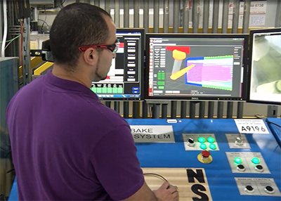 Open-source software tools for real-time robot trajectory planning use 3D scan data to identify the condition of a part and create a robot program on the fly. (Courtesy of Spirit AeroSystems)