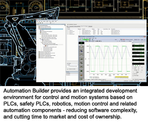 Automation Builder provides an integrated development environment for control and motion systems based on PLCs, safety PLCs, robotics, motion control and related automation components - reducing software complexity, and cutting time to market and cost of ownership.