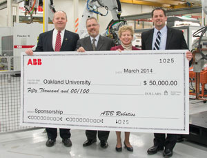 Gift to support the development of a four-year industrial robotics and automation degree program. ABB also to provide curriculum input and internship opportunities. Gift to support the development of a four-year industrial robotics and automation degree program. ABB also to provide curriculum input and internship opportunities.