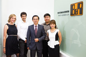 The team of B&R Singapore will serve the entire Southeast Asia region (from the left): Janina Kazmaier, Daniel Sanchez-Munoz, General Manager Mark Meng, Weishun Goh and Grace Toh.