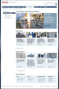 Bosch Rexroth has redesigned its website page for case studies and technical papers and created brand new landing pages for individual articles.