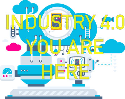 A conceptual graphic representing industry 4.0
