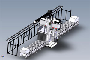 Gudel custom bridge mill for robot tracks and gantries made in the USA