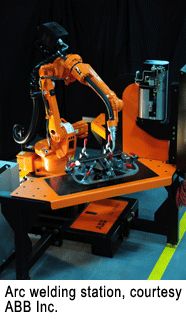 Arc welding station, courtesy ABB Inc.