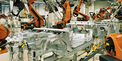 Automotive assembly with robotics