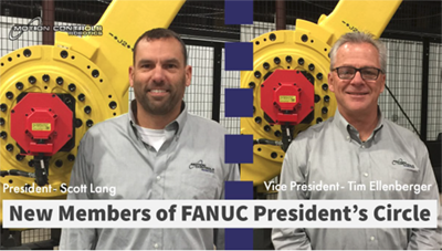 Motion Control Robotics' Scott Lang and Tim Ellenberger Honored with Prestigious FANUC President’s Circle of Achievement Award at the 2020 FANUC ASI Conference