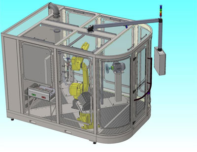 New Modular Robotic Deburr Demo Cell Includes interchangeable stations and FANUC robot