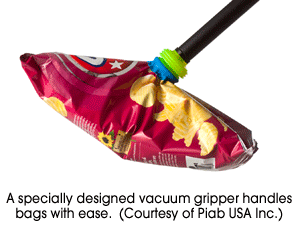 A specially designed vacuum gripper handles bags with ease (Courtesy of Piab USA Inc.)
