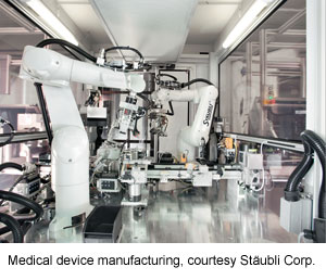 Medical device manufacturing, courtesy Stäubli Corp.