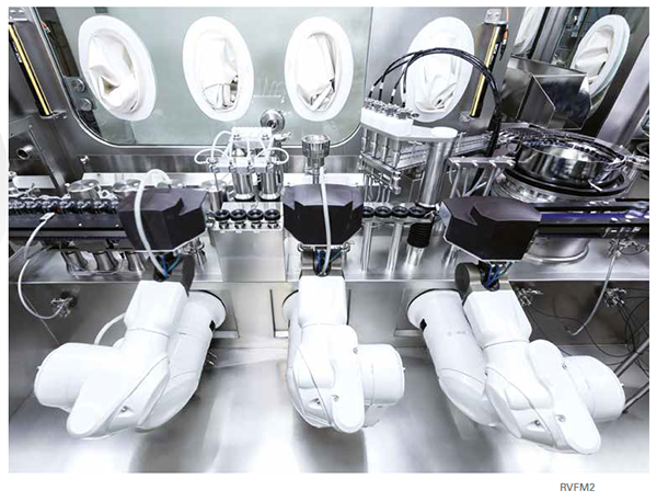 Stäubli’s new TX2 Stericlean robots in the robotic aseptic filling machine