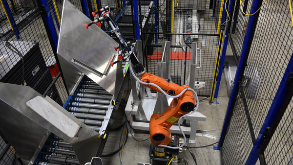 Industrial robot in a cell