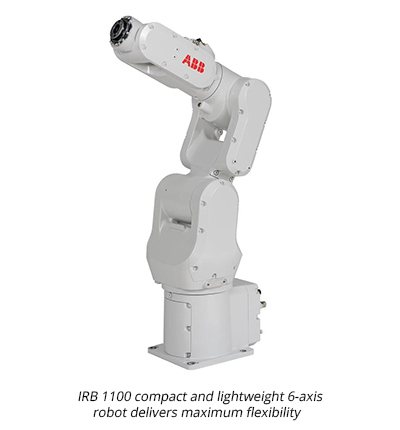 IRB 1100 compact and lightweight 6-axis robot delivers maximum flexibility 